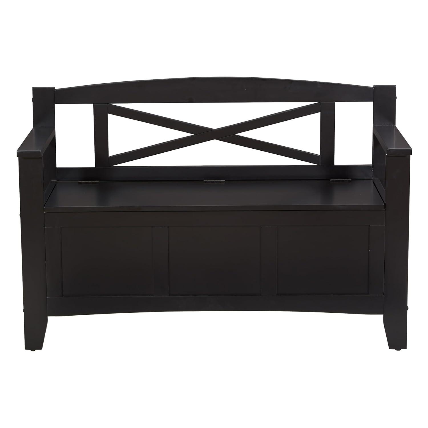 OSP Home Furnishings Metro Solid Wood  Entry Way Bench in Black
