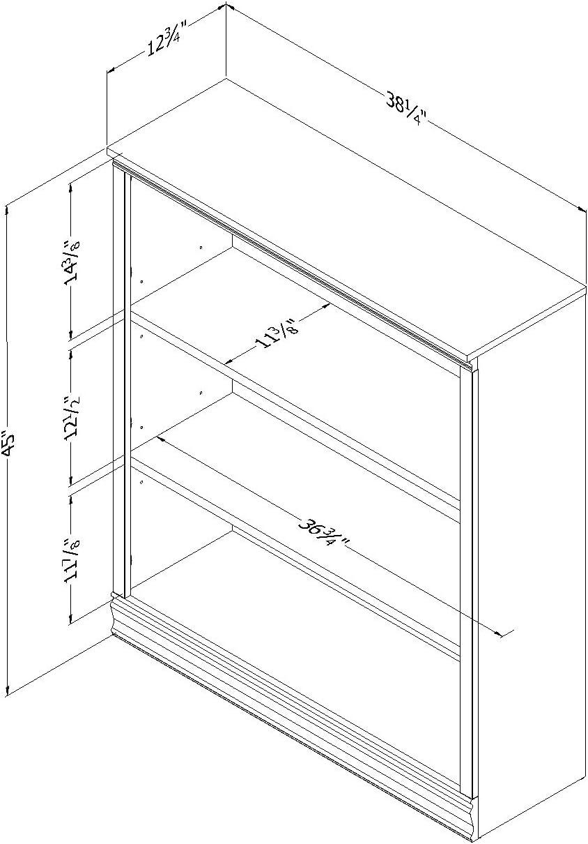 45" Morgan 3 Shelf Bookcase Gray Maple - South Shore