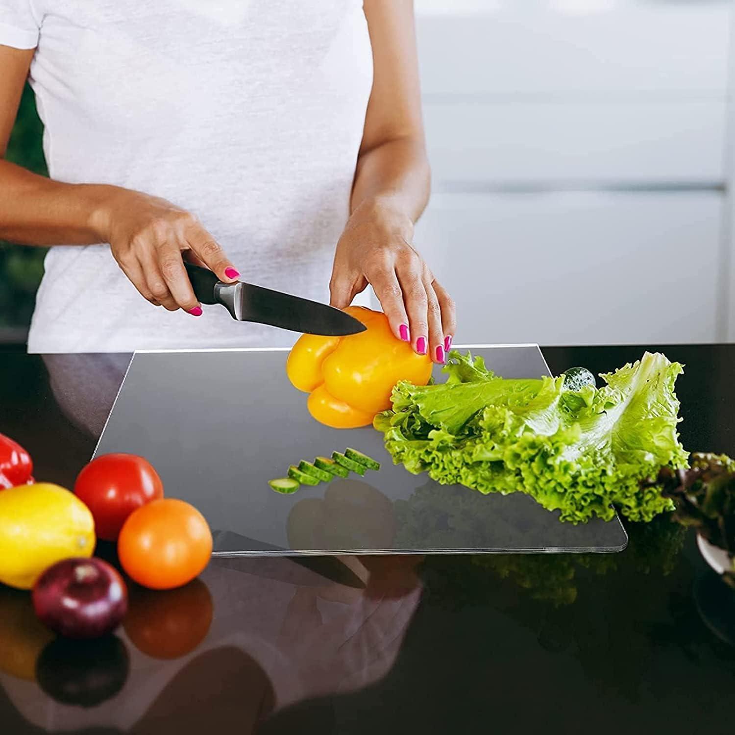 Clear Cutting Board for Kitchen with Lip with Non Slip 24" Wide x 18" Long AZM Displays