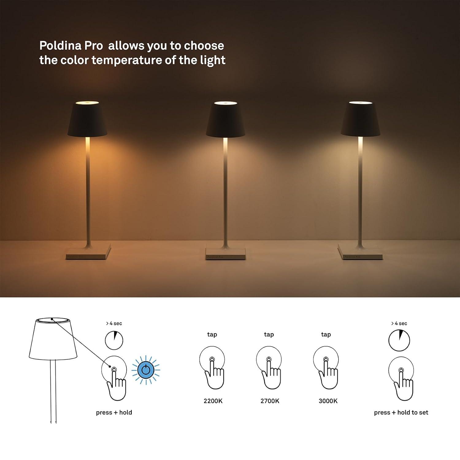 Rust Cordless Outdoor Touch-Control Table Lamp with LED Light