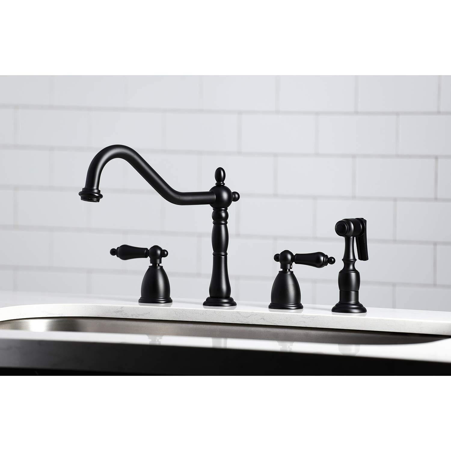 Kingston Brass Kingston Brass Essex Double-Handle 3-Hole Widespread Kitchen Faucet KB1790BEXLS
