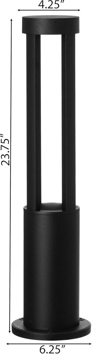 Gardenised Black Integrated LED Metal Bollard Light