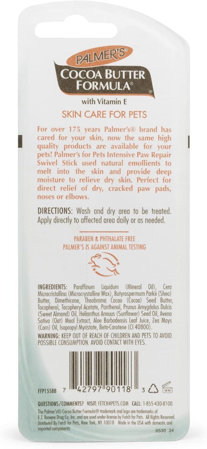 Palmer's Cocoa Butter Intensive Dog Paw Swivel Stick, Vitamin E Peppermint Shea Butter, .5 oz