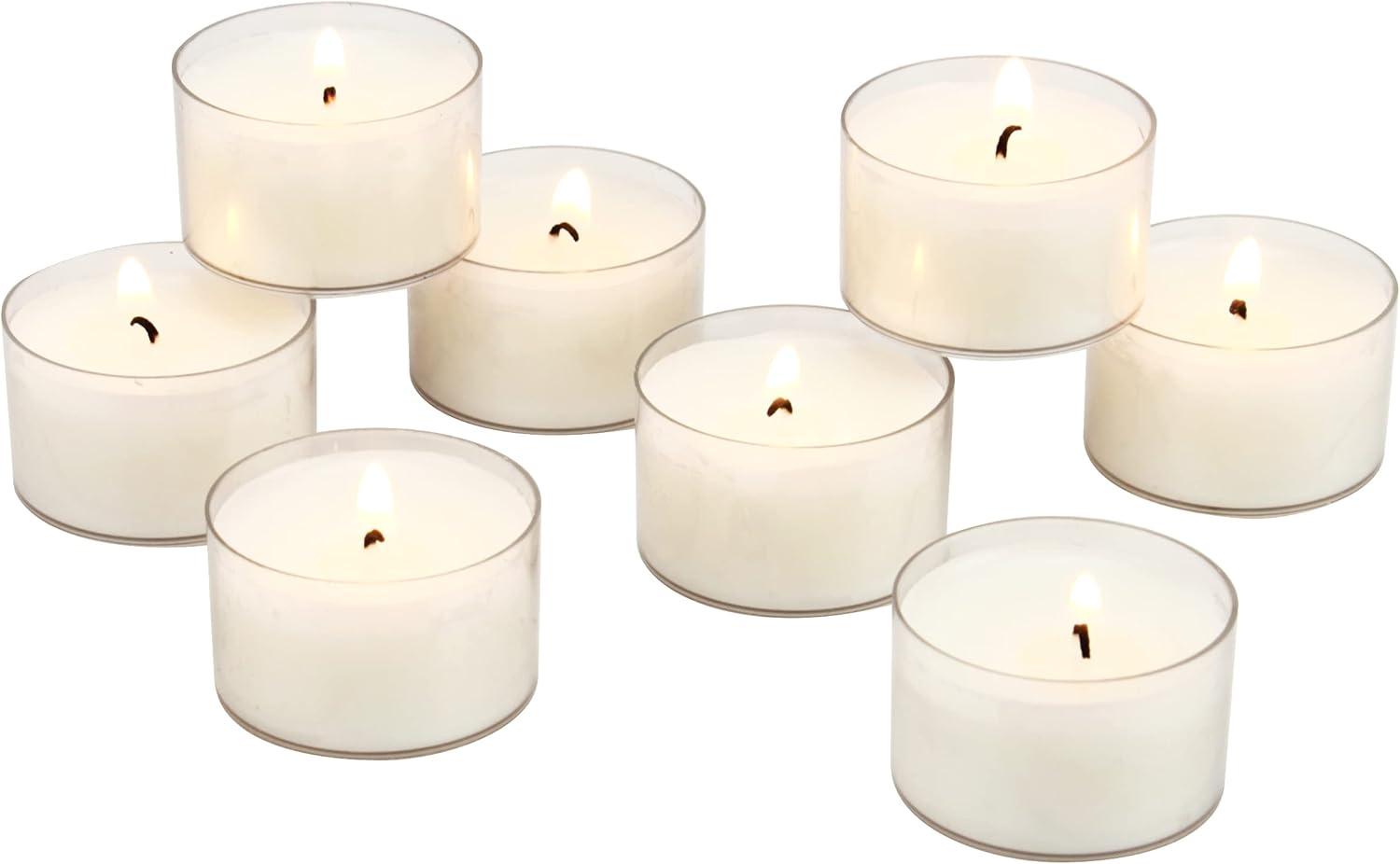 Sustainable Palm Wax White Tealight Candles, 96 Pack