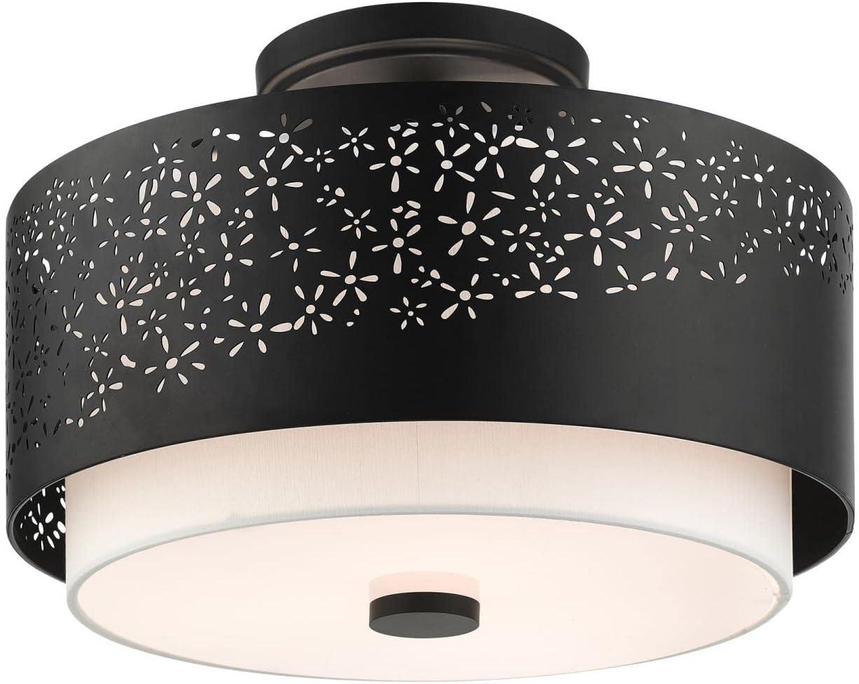 Livex Lighting Noria 3 - Light Semi-Flush Mount in  Black