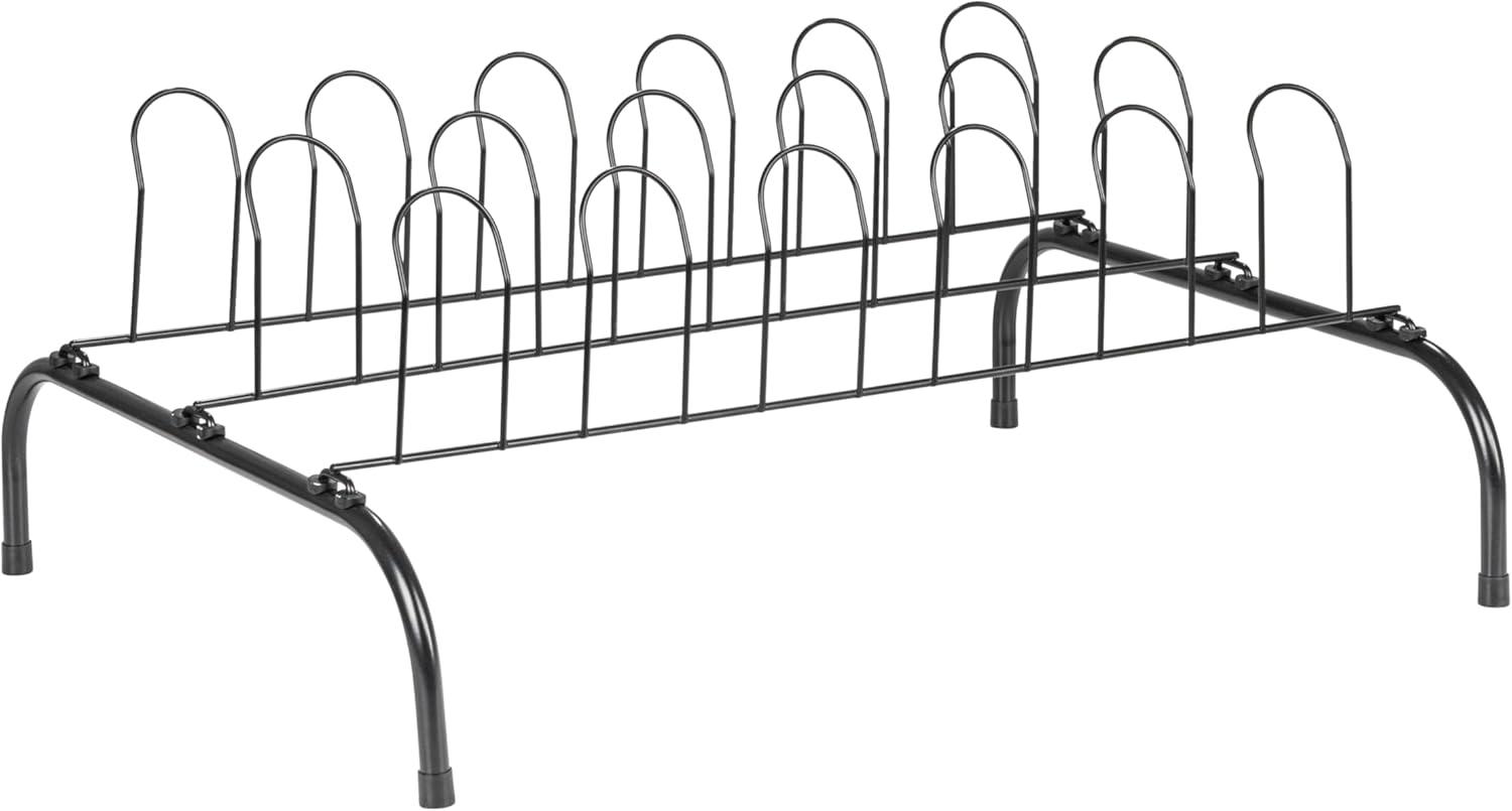 9-Pair Metal Wire Shoe Rack, Black