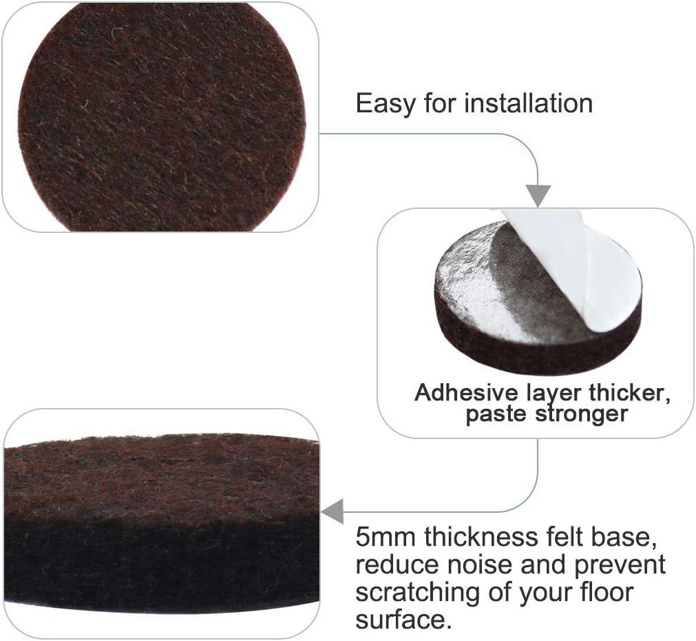 Unique Bargains Felt Furniture Pads Round 3/4" Floor Protector for Chair Legs Feet 30pcs