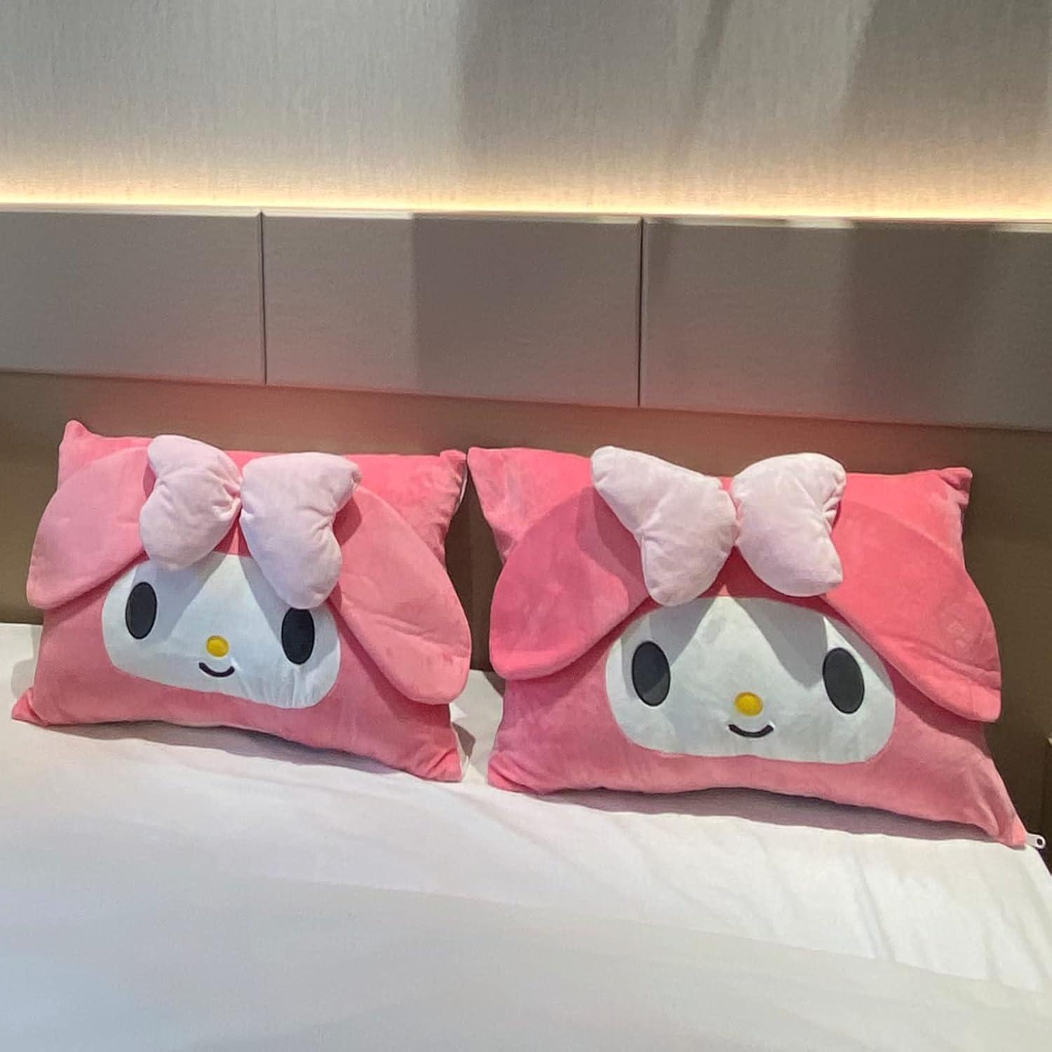 Teyeuf Kawaii Pillowcase,Cotton Pillowcases,Cute Pillow,Cute Girl Plush Pillow Slips,for Dormitory Decorative Bedroom Livingroom, 62×42CM