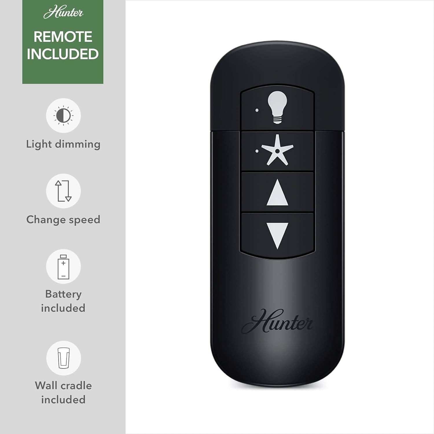 Hunter Fan 44" Gilmour 3 - Blade Outdoor Flush Mount Ceiling Fan with Remote Control and Light Kit Included