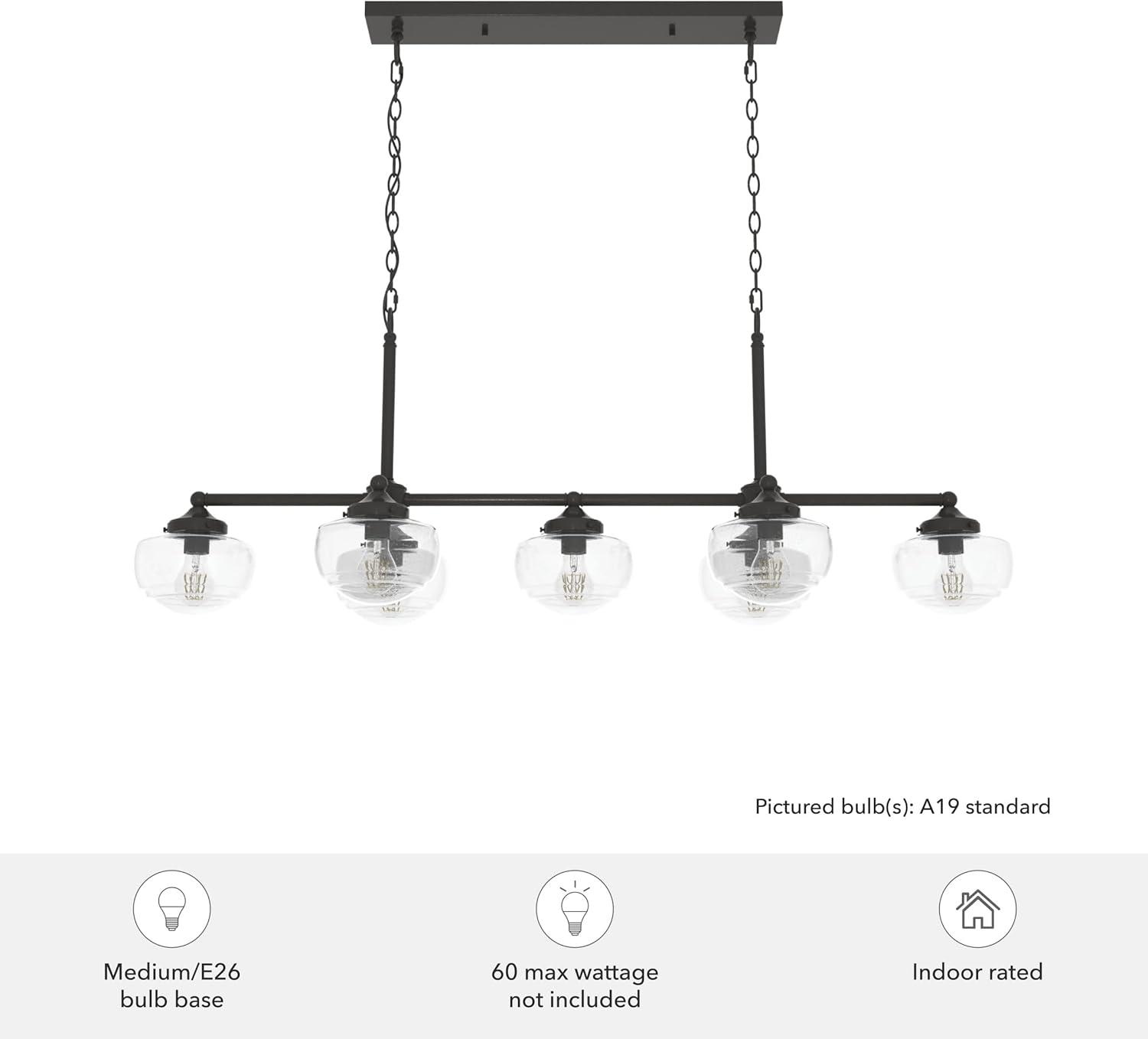 Saddle Creek 7 - Light Kitchen Island Linear Pendant