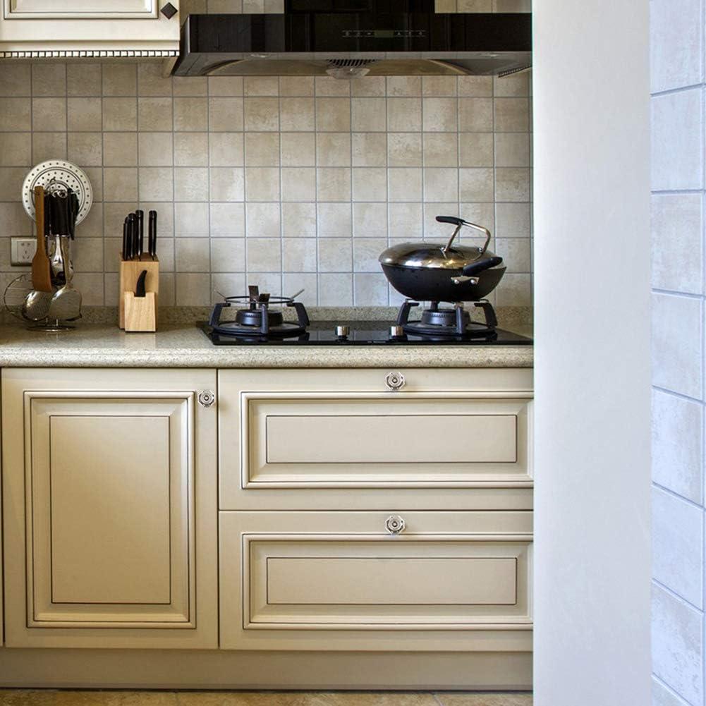 8 Pcs Crystal Cabinet Knobs, Glass Cabinet Knobs for Dresser Drawers, Kitchen Drawer Pulls Black Matte, Octagon