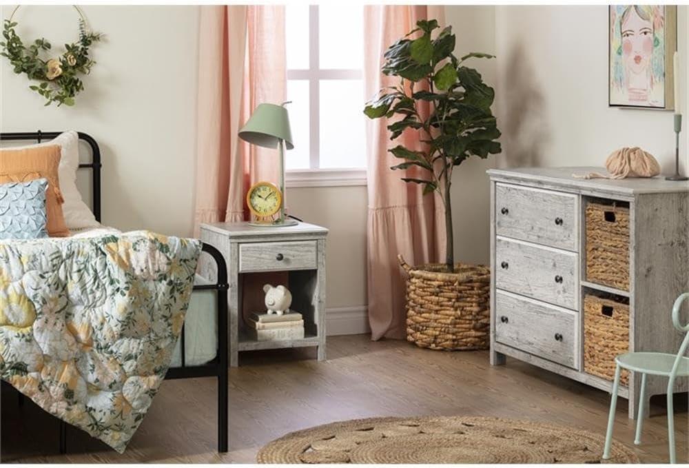 Cotton Candy 3-Drawer Dresser with Storage Baskets