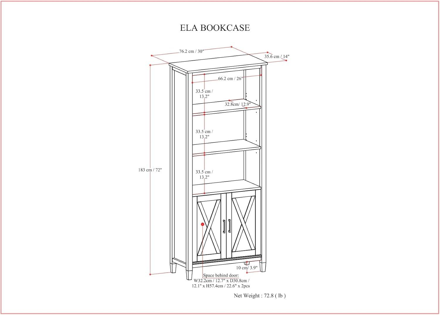 Simpli Home Ela Bookcase