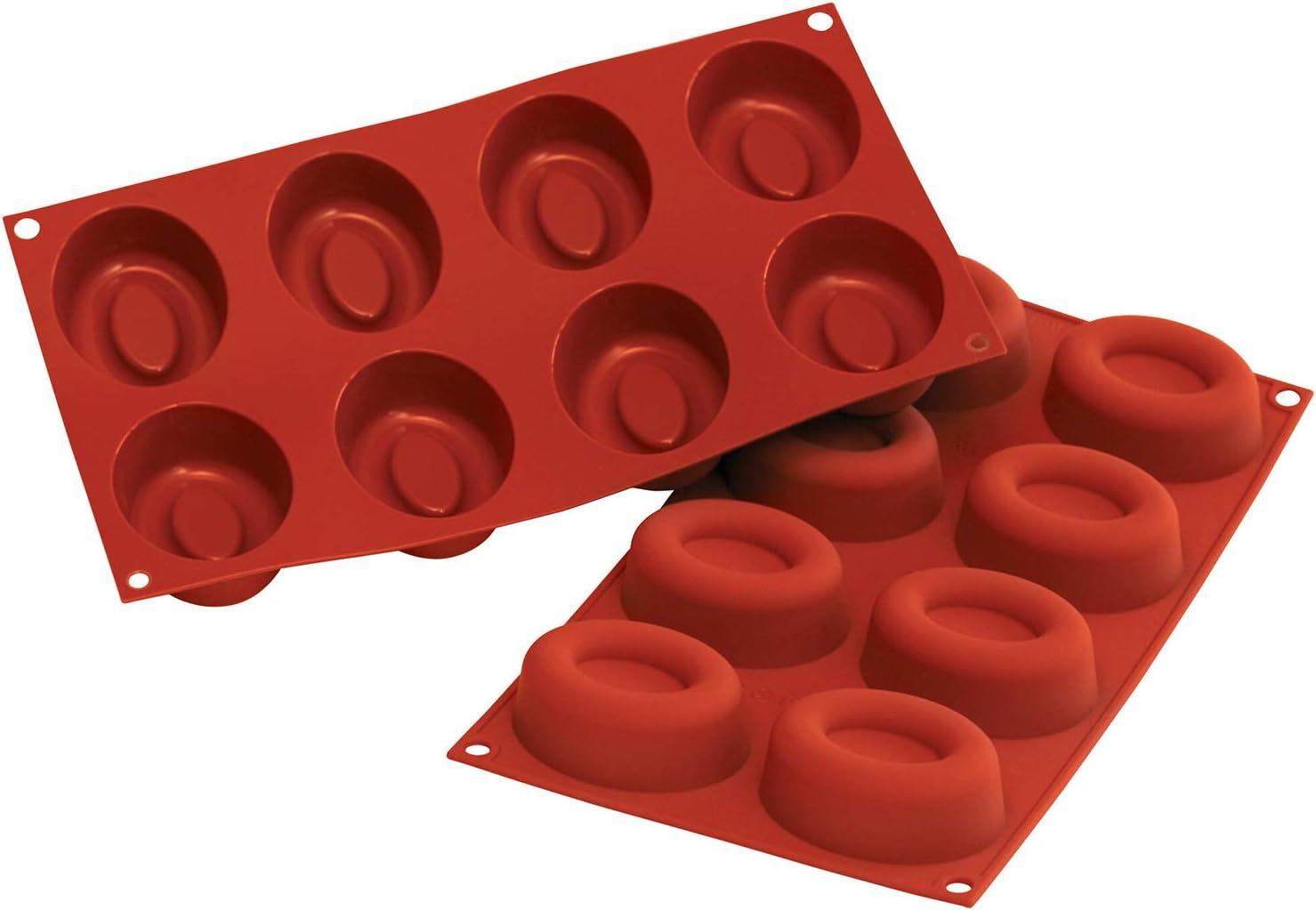 Red Silicone Non-Stick Mini Oval Baking Mold