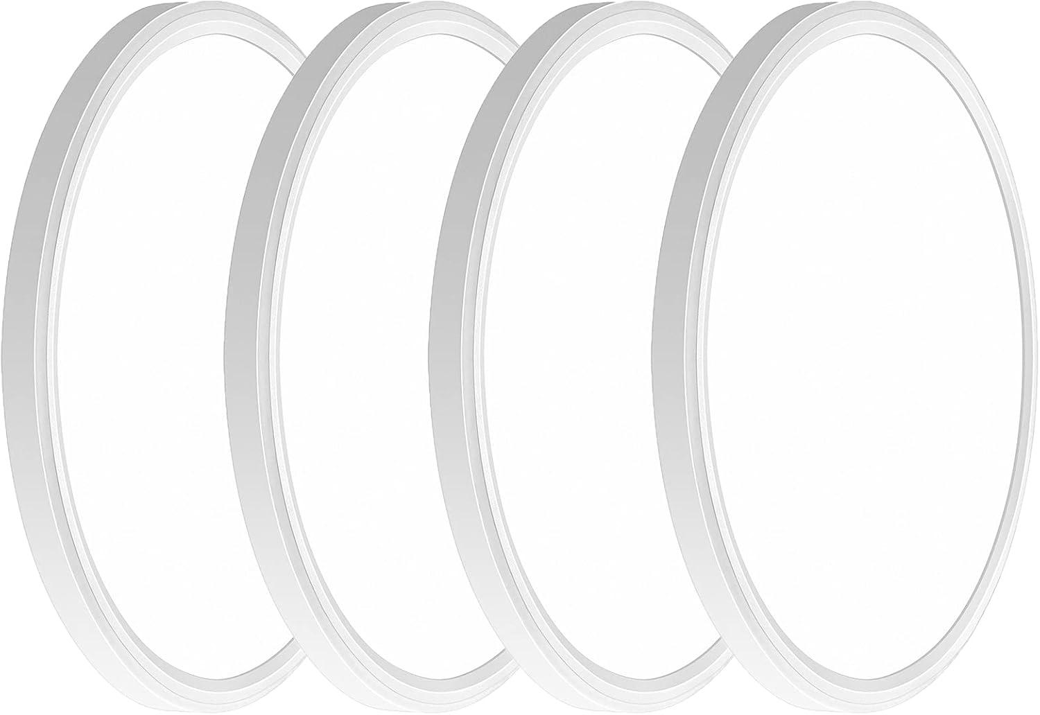 MODERN 4 Pack 28W 3200Lm LED Flush Mount Ceiling Light, Super Slim 12 Inch LED Ceiling Light, 5000K Daylight LED Ceiling Light for Bedroom, Living Room, Dining Room, Garage and Ofice