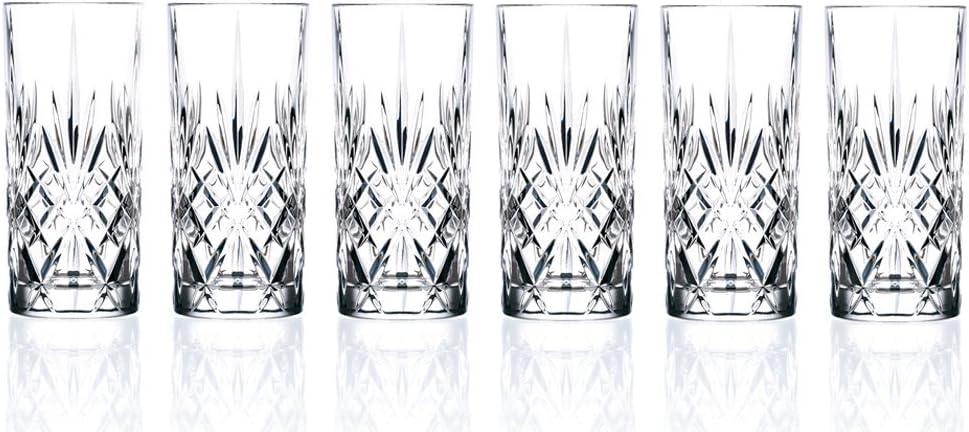 Tuscan Elegance 6-Piece Lead-Free Crystal Highball Glass Set