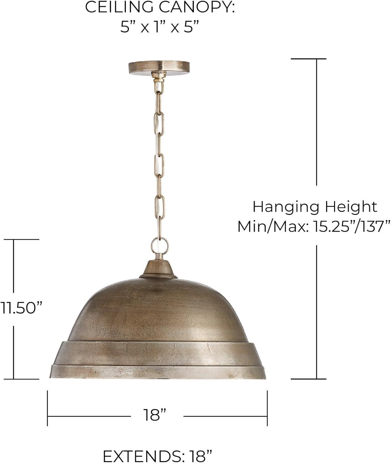 18 Inch 1 Light Pendant In Urban/Industrial Style 11.5 High By 18 Wide-Oxidized Nickel Finish    -Traditional Installation Capital Lighting 330311Xn