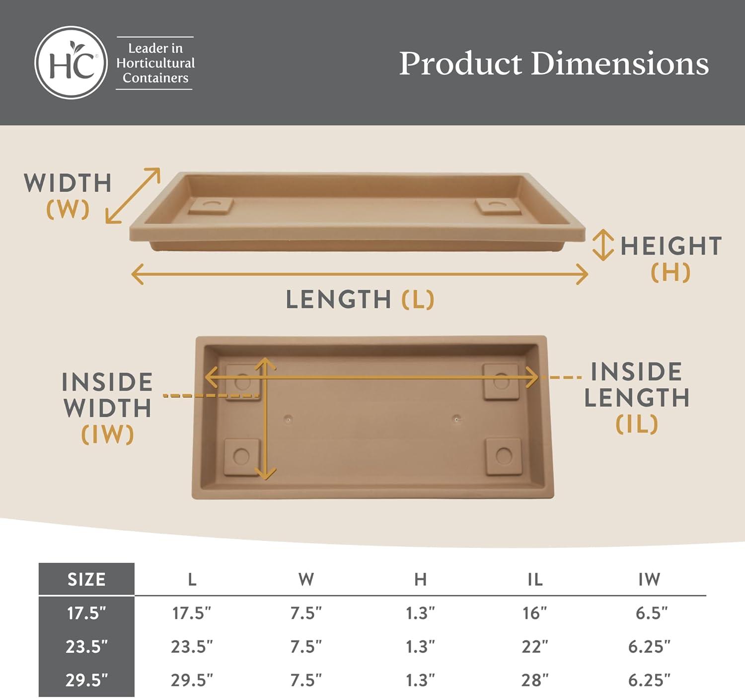 Terra Cotta Rectangular Lightweight Plastic Plant Tray