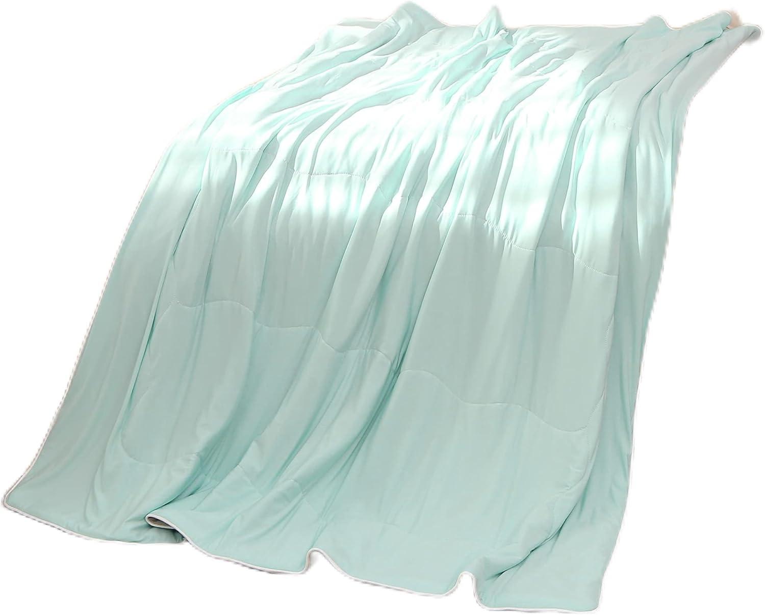 Catalonia Reversible Cooling Blanket, Lightweight Summer Comforter for Hot Sleepers, Silky Soft Summer Duvet Throw Size, 50 x 60 inches, Soft Breathable