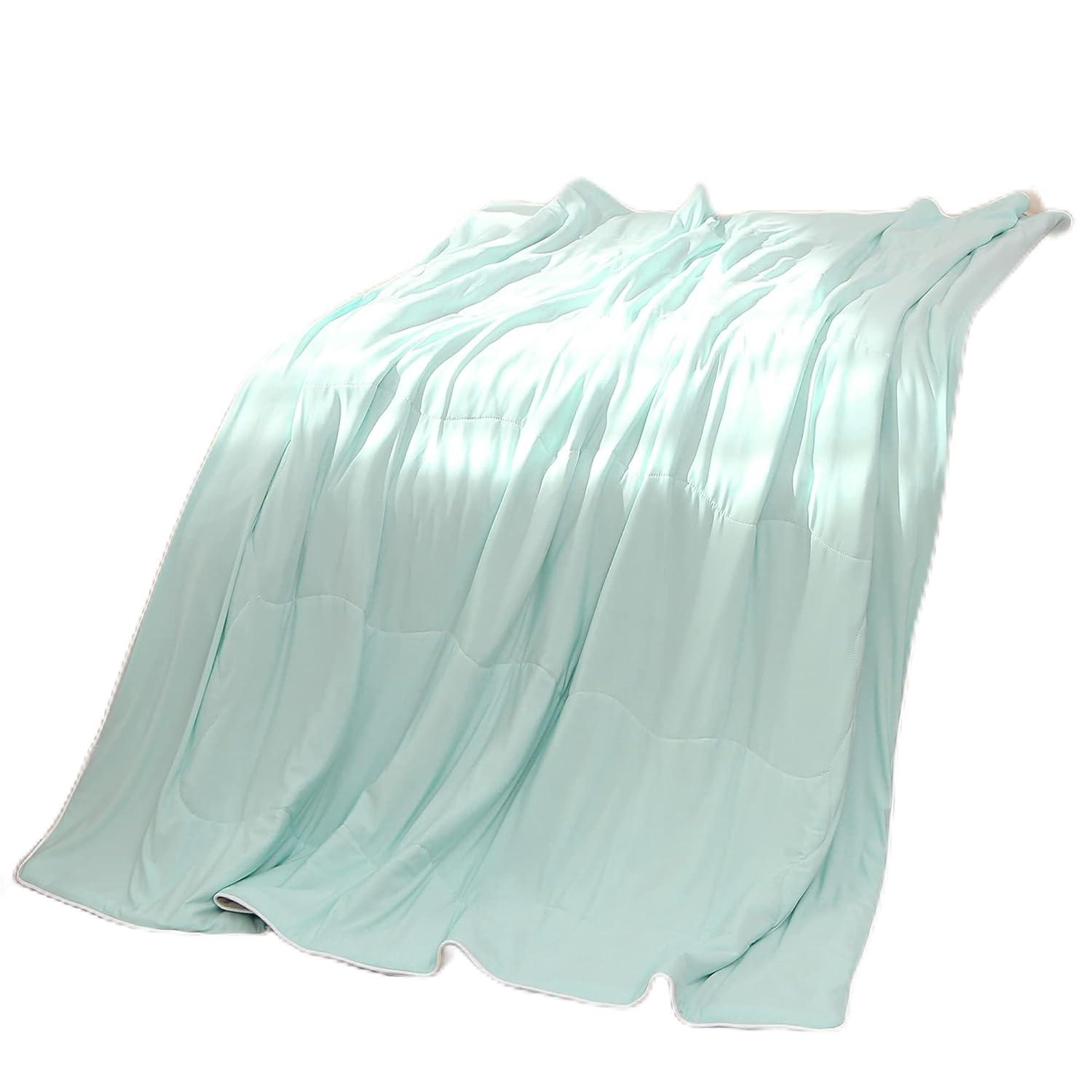 Catalonia Reversible Cooling Blanket, Lightweight Summer Comforter for Hot Sleepers, Silky Soft Summer Duvet Throw Size, 50 x 60 inches, Soft Breathable