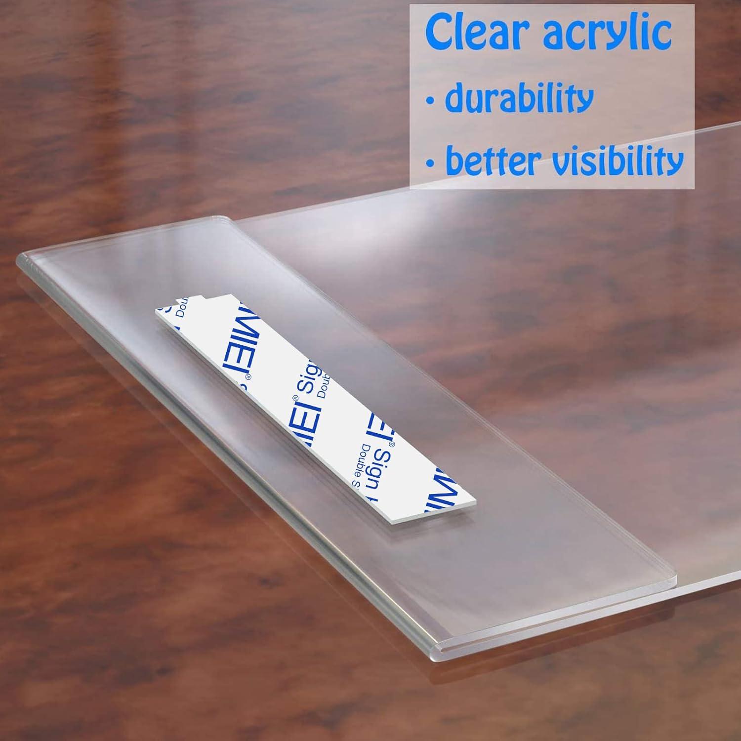 HIIMIEI Acrylic Wall Sign Holder 8.5x11 Inch Horizontal with 3M Tape, 8 1/2 x 11 Clear Plastic Plexiglass Sign Holder for Office, Home, Store, Restaurant-No Drilling(6 Pack)