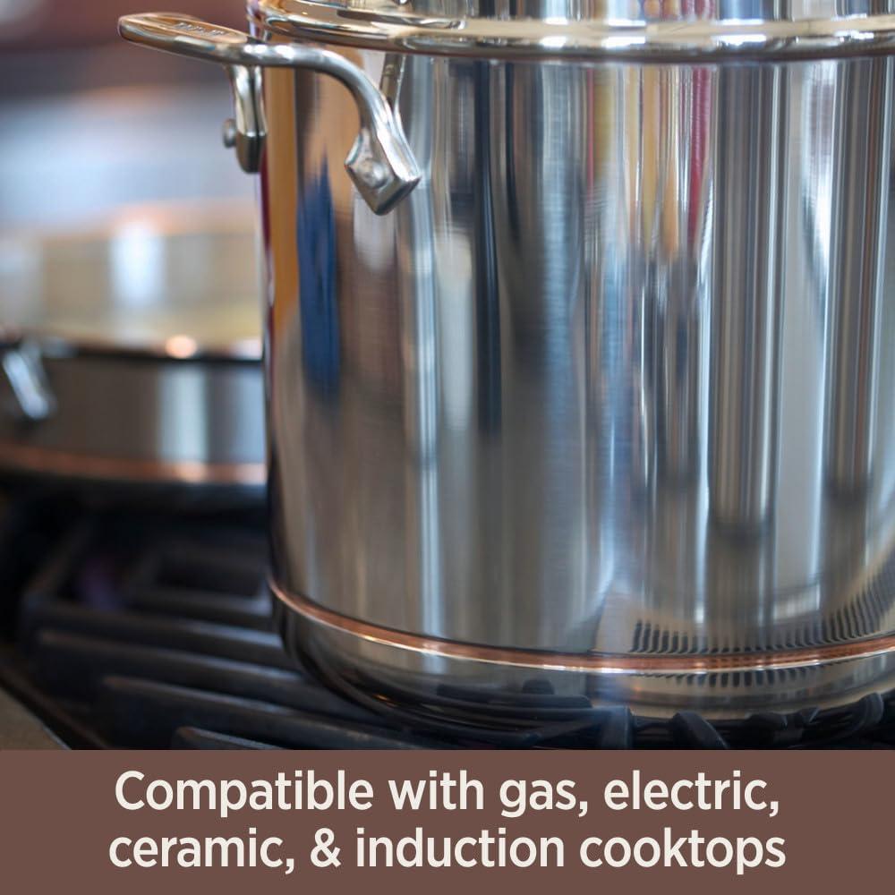 Copper Core 6 Quart Stainless Steel Sauté Pan with Lid