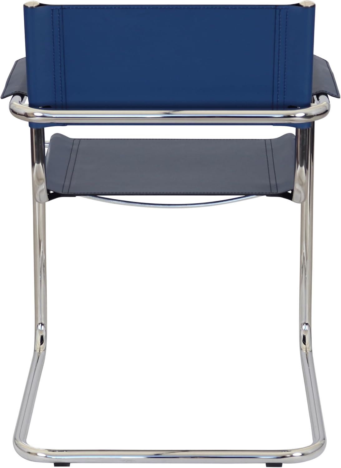 Breuer Chair Company Mart Stam Cantilever Armchair Arm Chair w/ Chrome-Plated Steel Frame (Various Bonded Leather Colors)