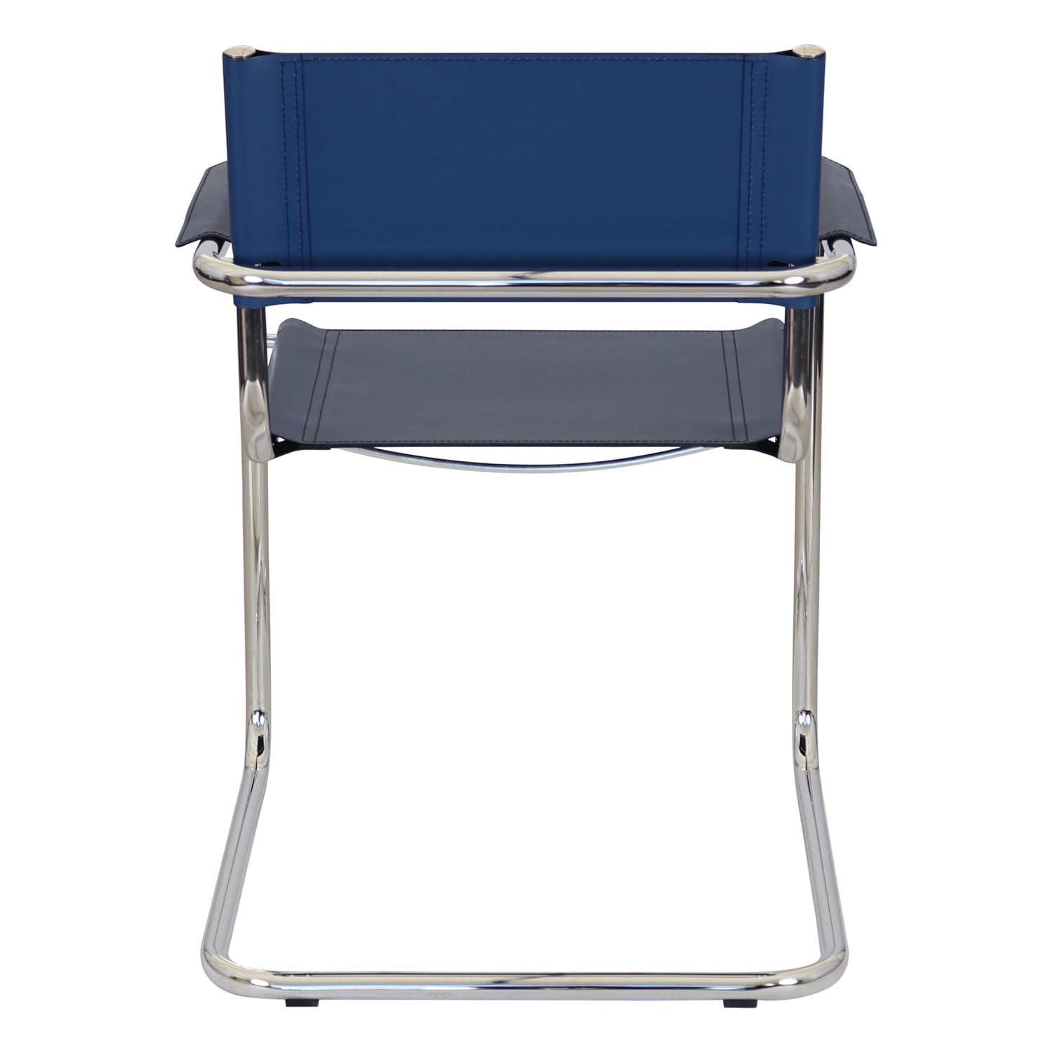 Breuer Chair Company Mart Stam Cantilever Armchair Arm Chair w/ Chrome-Plated Steel Frame (Various Bonded Leather Colors)