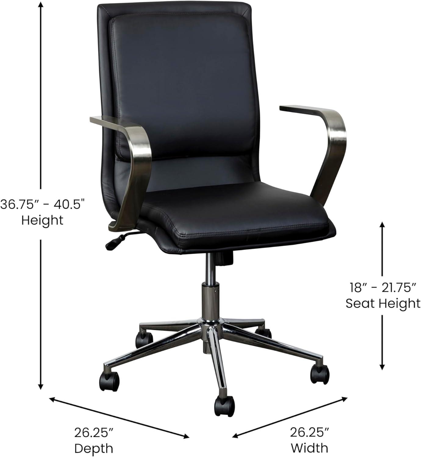 Flash Furniture Mid-Back Designer Upholstered Swivel Executive Office Chair with Armrests