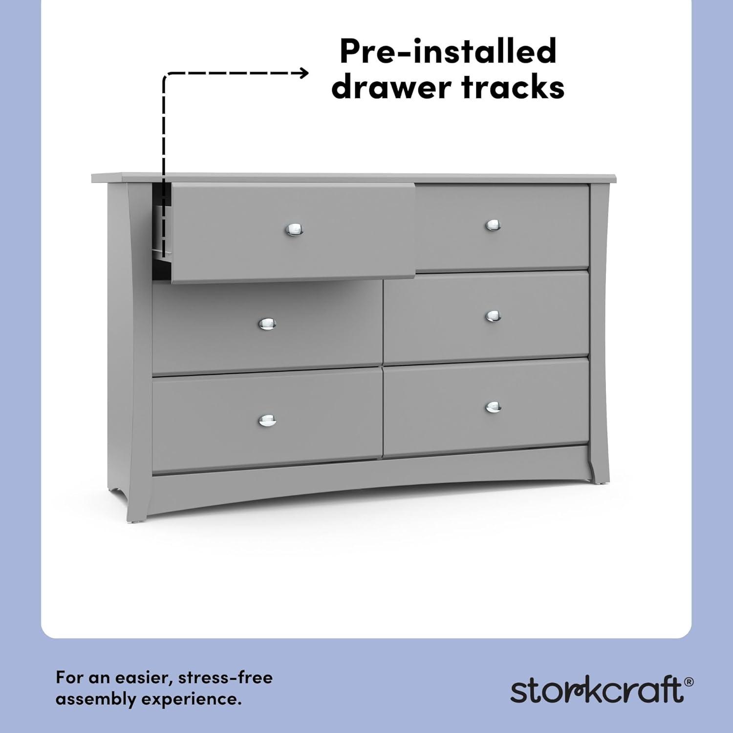 Crescent 6 Drawer Double Dresser