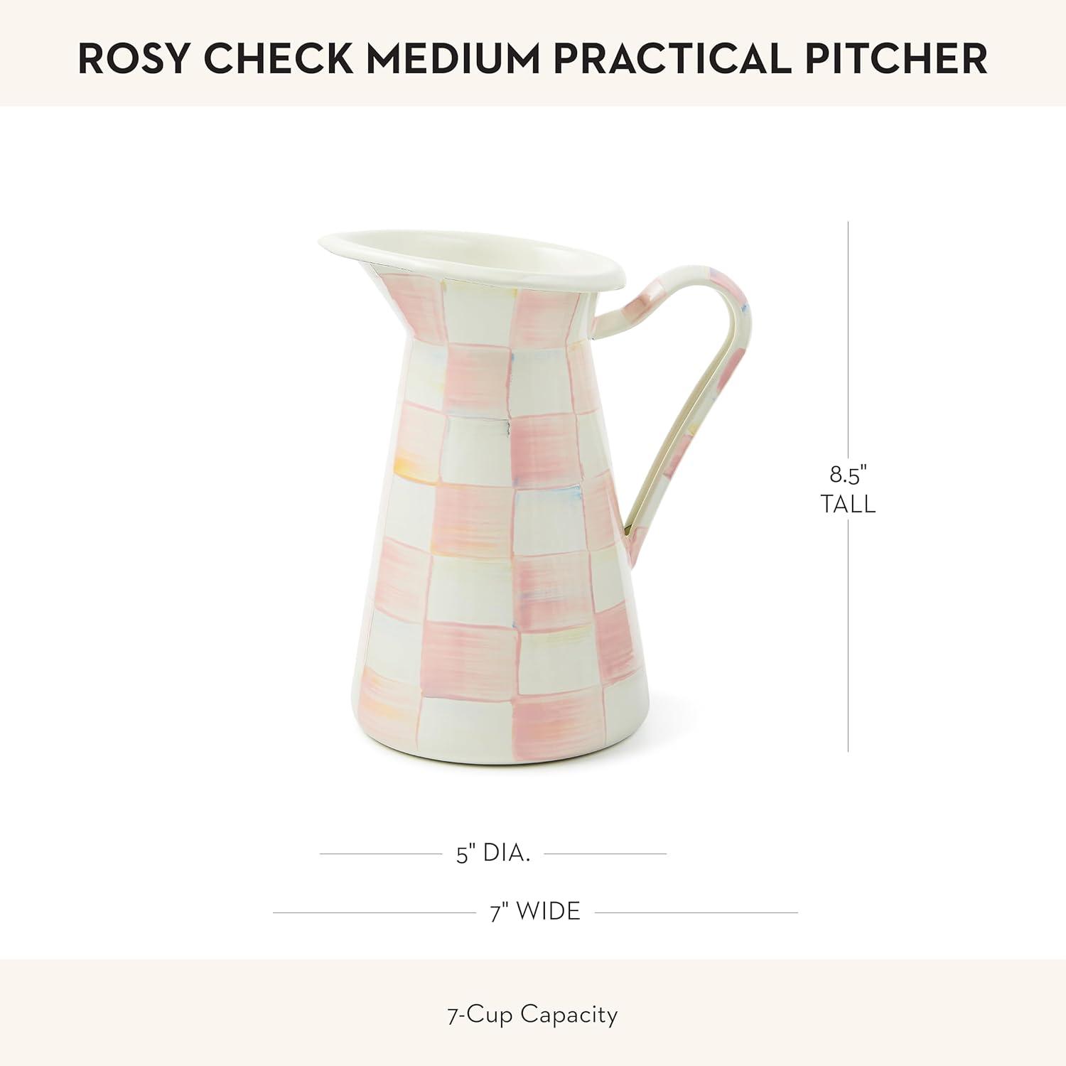 MacKenzie-Childs Rosy Check Medium Practical Pitcher