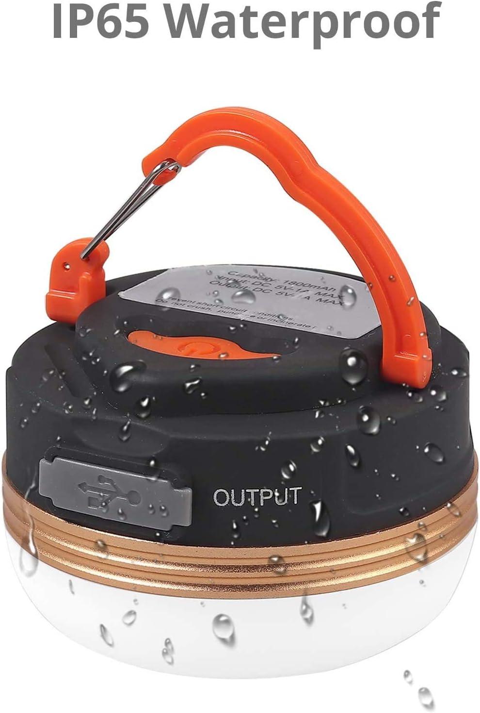 LED Camping Lantern, Rechargeable Portable Tent Light, 300LM,3 Light Modes,1800mAh Power Bank, Magnet Base,Electric Lantern Flashlight for Camping/Hiking/Fishing/Hurricane/Emergency(2 Packs)