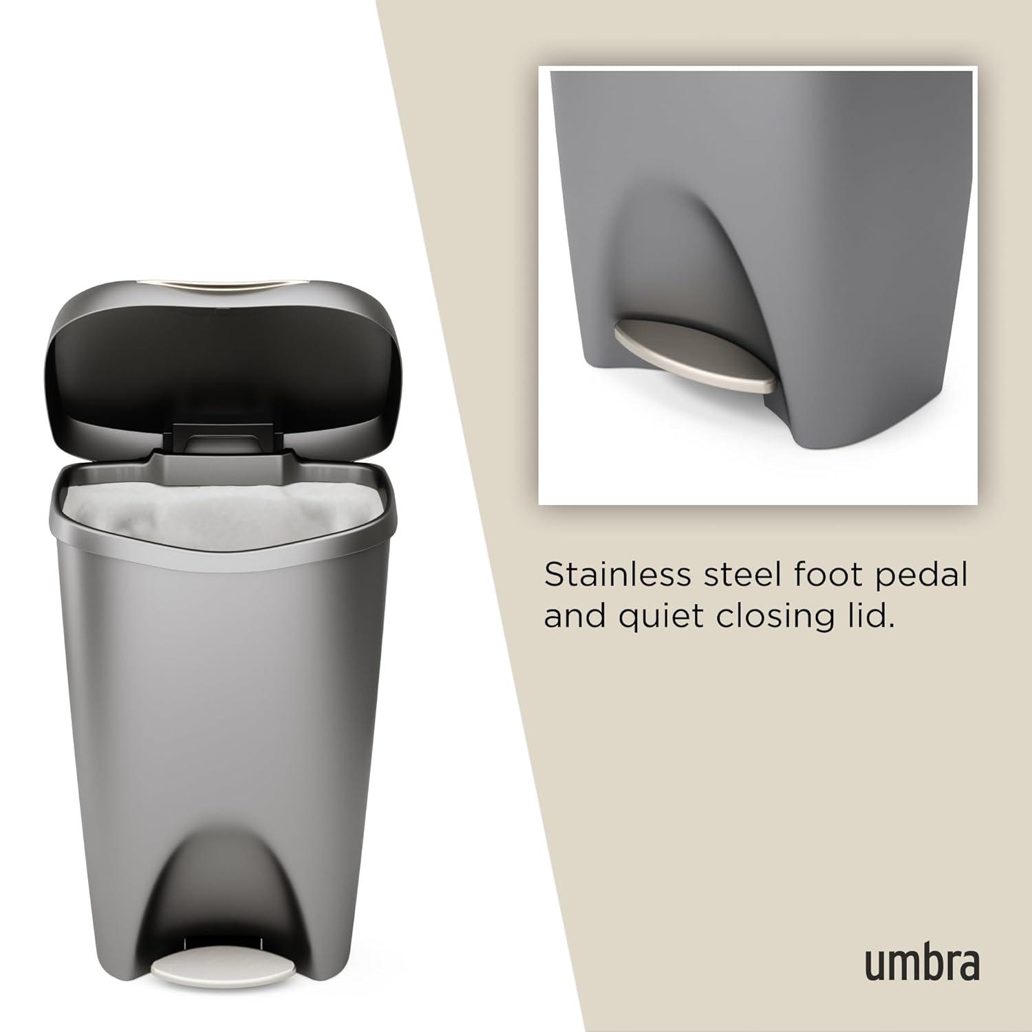 Umbra 13gal Brim Step Trash Can