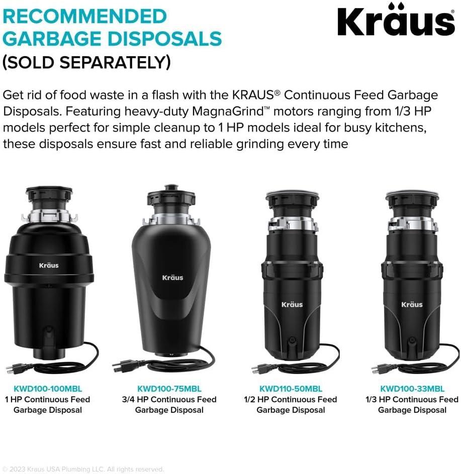 KRAUS Kore™ Workstation 33-inch 16 Gauge Stainless Steel Single Bowl Farmhouse Kitchen Sink with Accessories