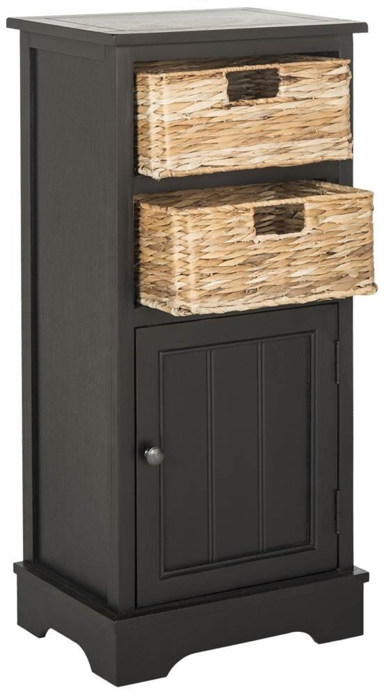 Connery Cabinet - Distressed Black - Safavieh.