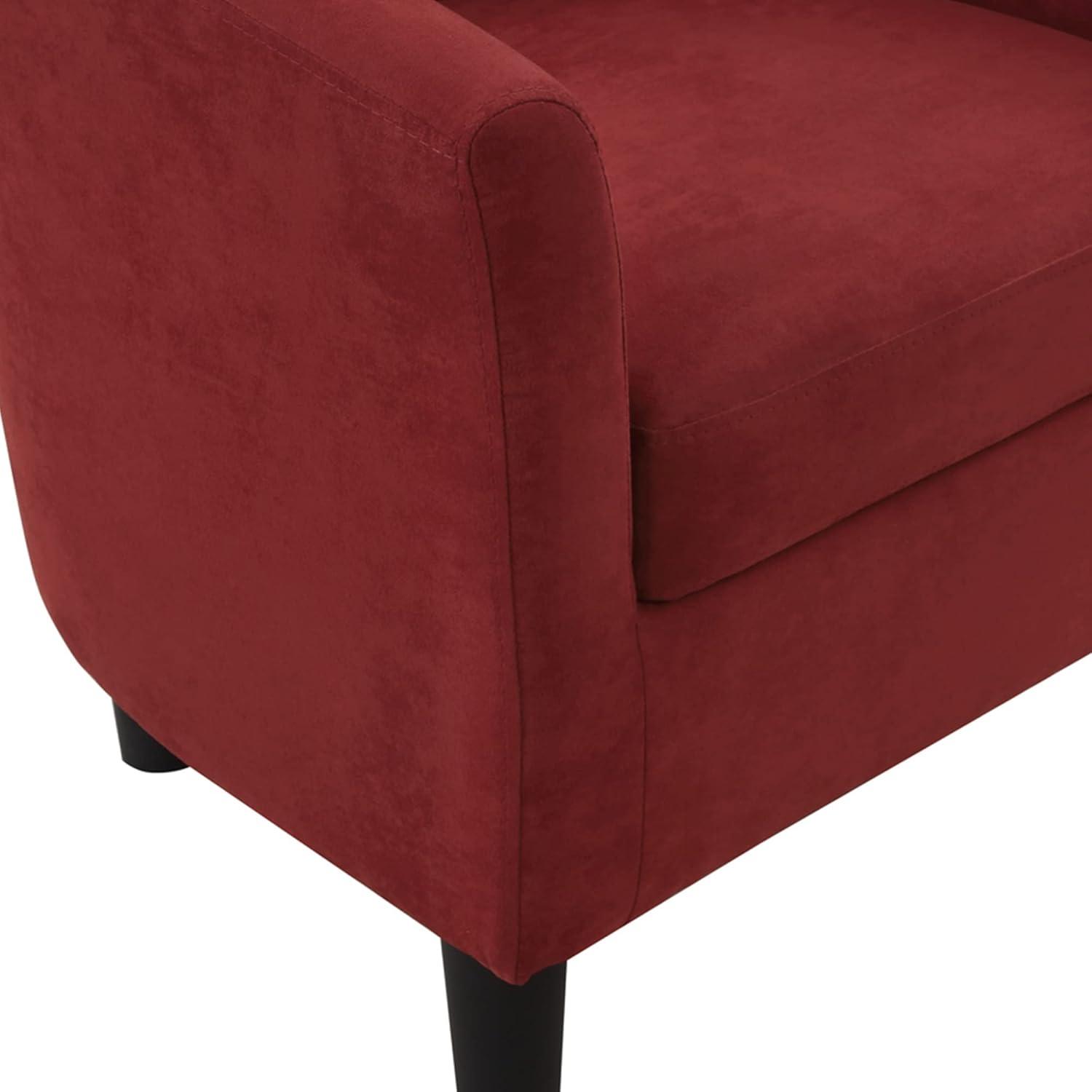 YFbiubiulife Take  Seat Churchill Accent Chair with Ottoman  Forest Green Faux Leather