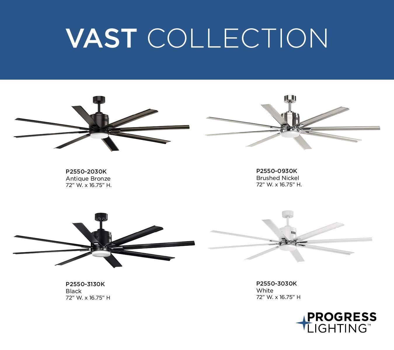 Vast Collection 72" 18W LED Eight Blade Fan