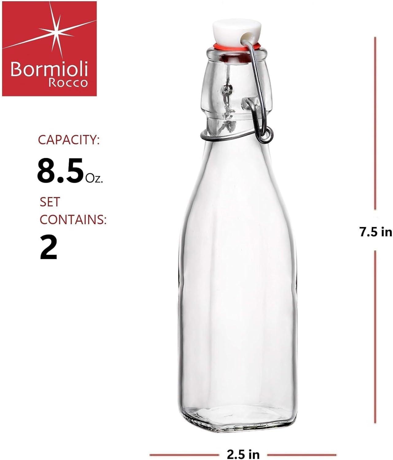 Bormioli Rocco Glass 8.5 Ounce Swing Top Bottle Set of 2