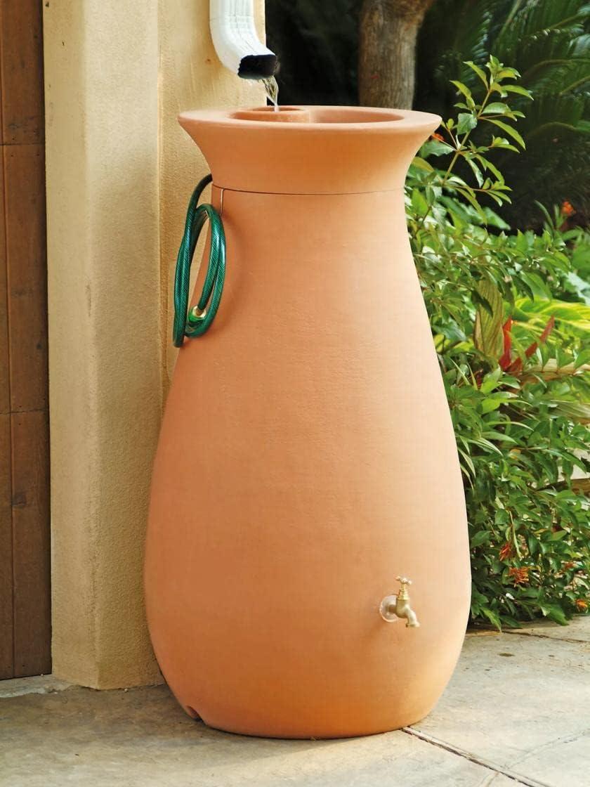 Algreen 65 Gallon Plastic Rain Barrel with Planter Top