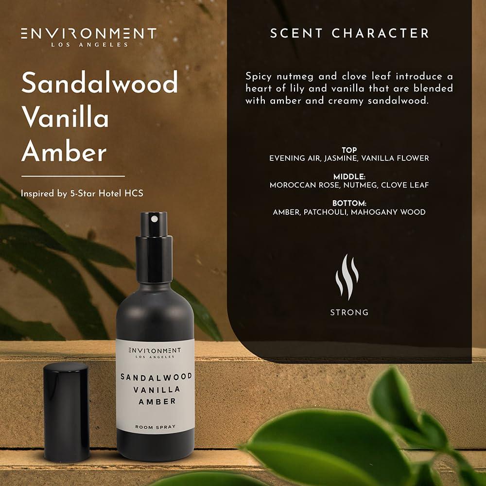 ENVIRONMENT 100mL Room Spray Inspired by Hotel Costes® - Sandalwood | Vanilla | Amber