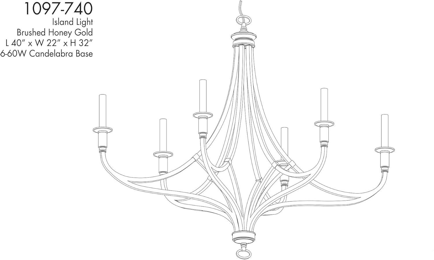 Minka Lavery Brushed Honey Gold Chandelier 40" Wide Modern 6-Light Fixture for Dining Room House Foyer Kitchen Entryway Bedroom