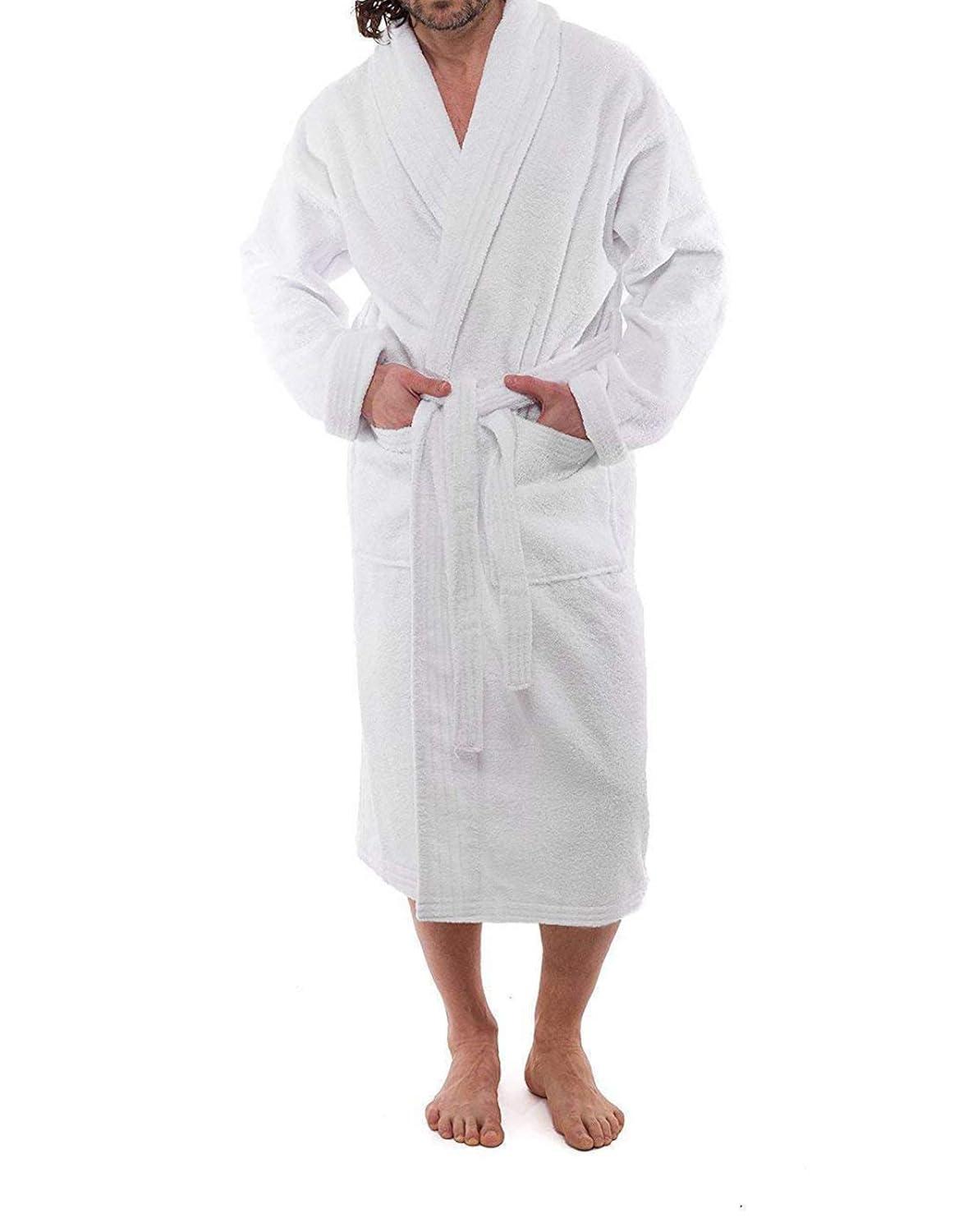 Ramesses Bathrobe Mens,Premium Thick Terry Cloth Bathrobe,Towel Bath robe Long–Staple Combed Men's Cotton Robe