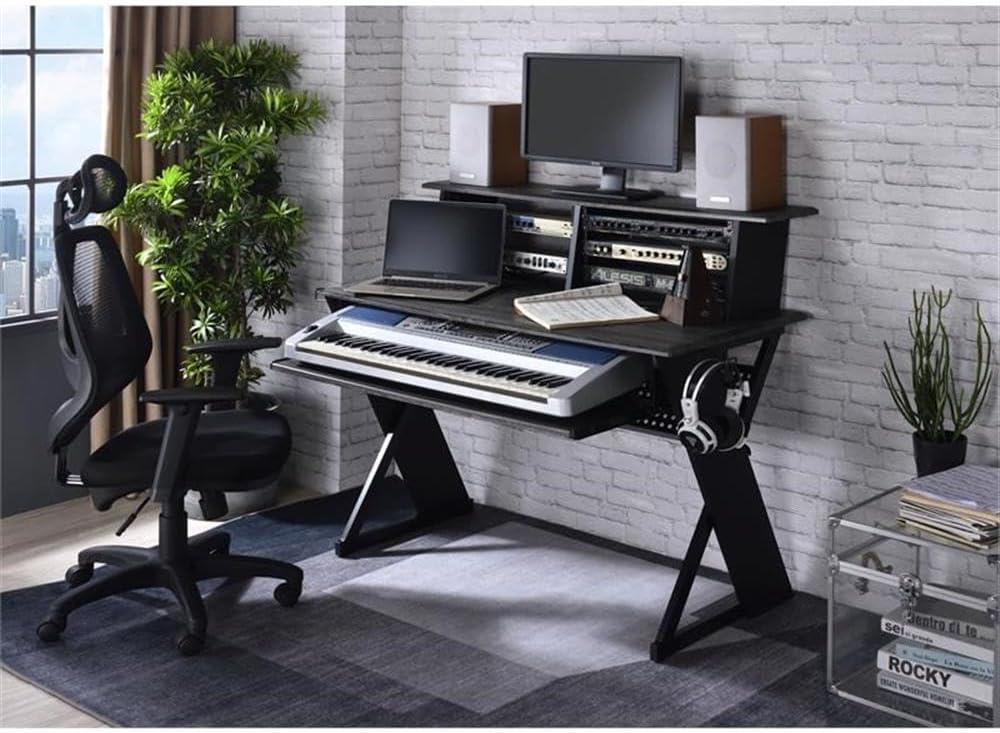 Humanity 47" Decorative Bookshelf Natural and Black - Acme Furniture