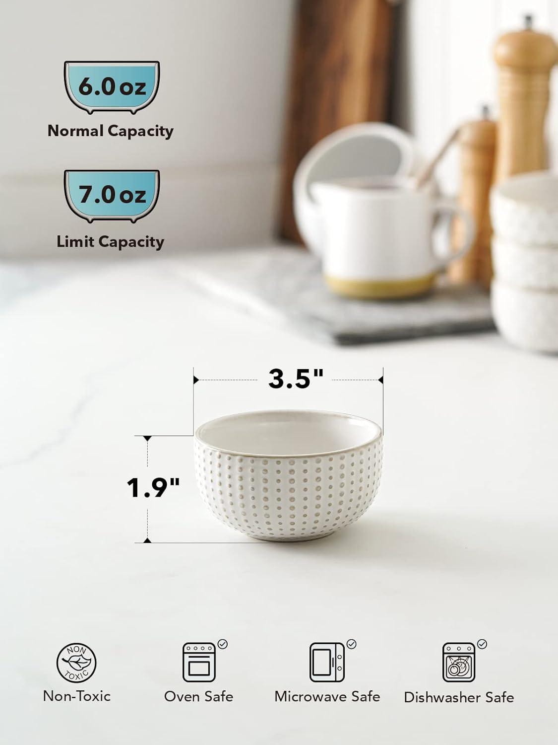 Winston Porter Large Soup Bowl 42 OZ, Ceramic Kitchen Bowl Set For Soup, Pho, Chip, Pasta, Fruits, Salad, Noodle And Ramen- 7 Inch, Set Of 4, Arctic White