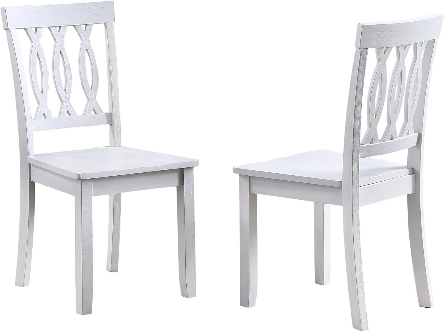 Set of 2 18" Naples Side Chairs White - Steve Silver Co.: Rubberwood, High Back, Armless Design, CARB Certified