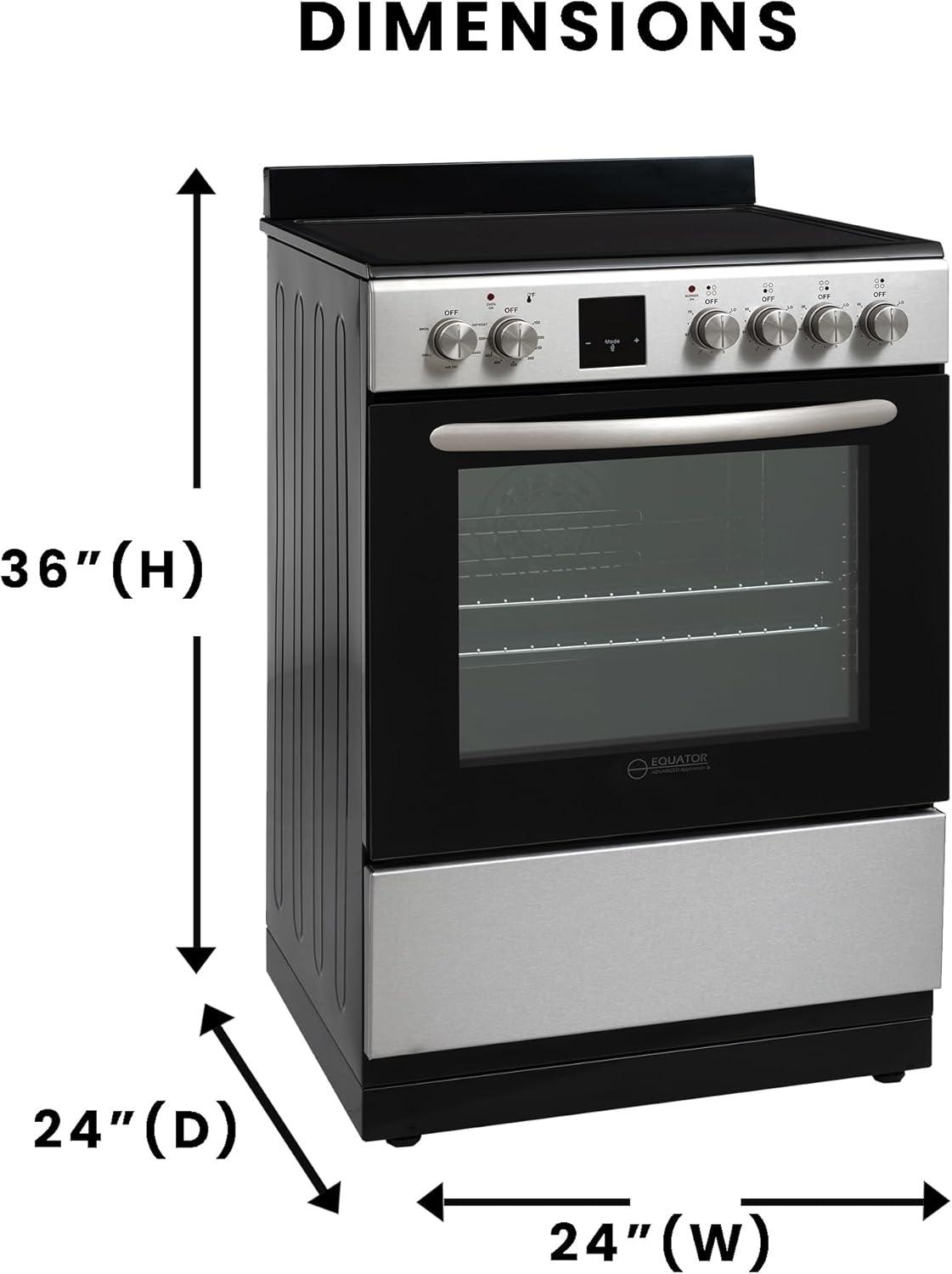 Equator Advanced Appliances Equator 24 Freestanding Electric Cooking Range in Stainless with Convection Oven