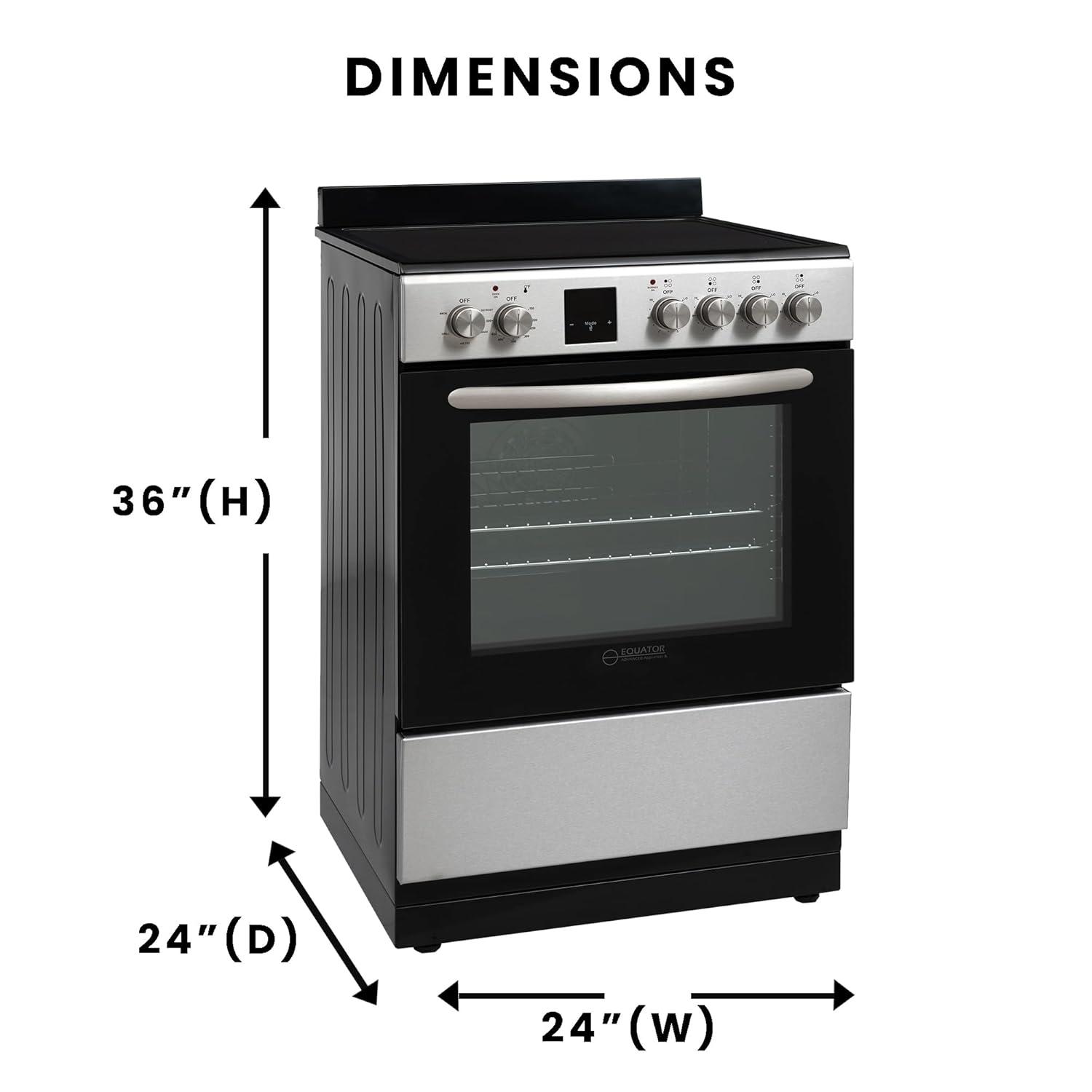 Equator Advanced Appliances Equator 24 Freestanding Electric Cooking Range in Stainless with Convection Oven