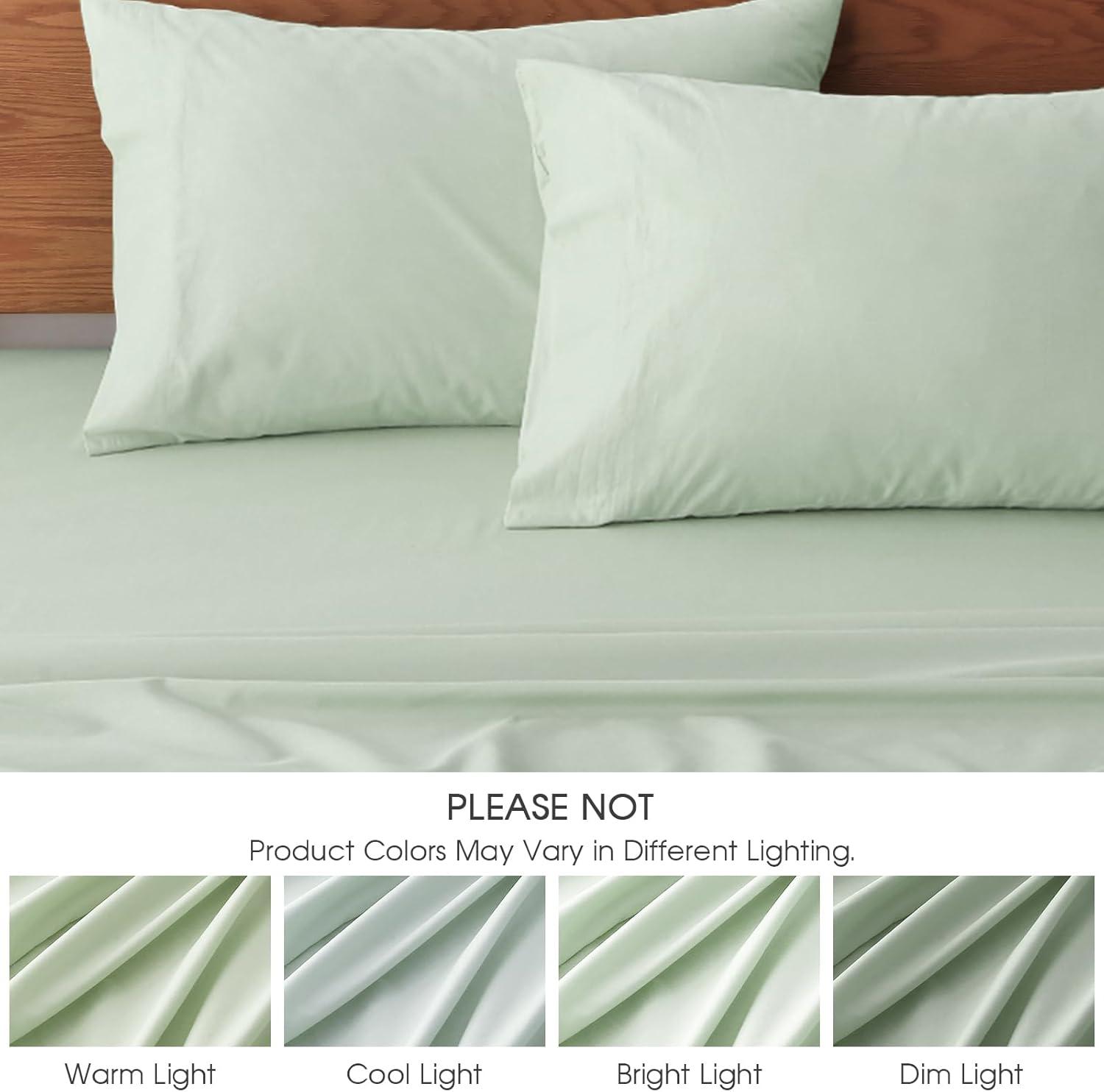 Sage Green King Cotton Deep Pocket Sheet Set