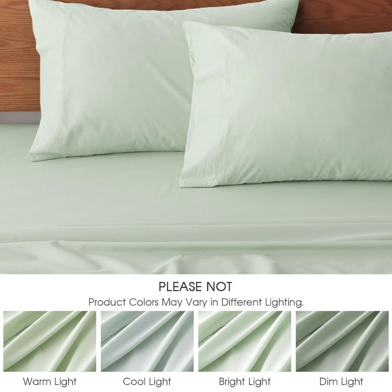 Sage Green King Cotton Deep Pocket Sheet Set