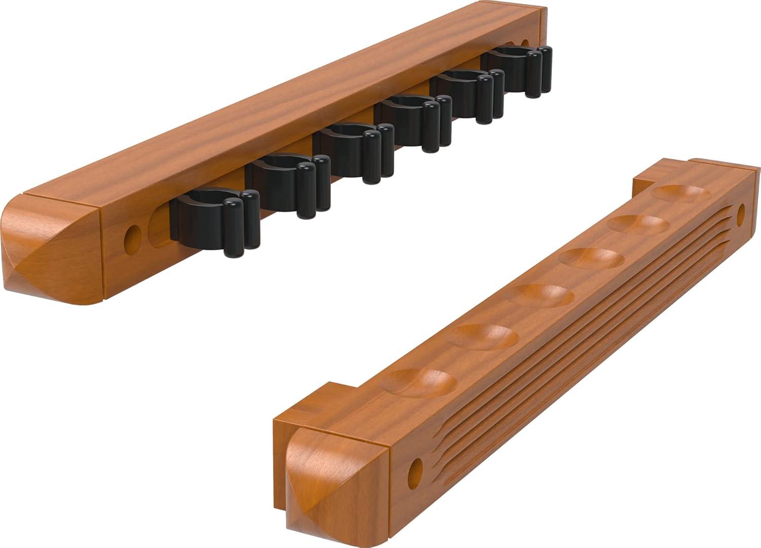 Fat Cat 2-Piece Wall Billiard Pool Cue Rack - Oak